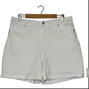 Gloria Vanderbilt All Around Slimming Effect Jean Shorts White Sz 14